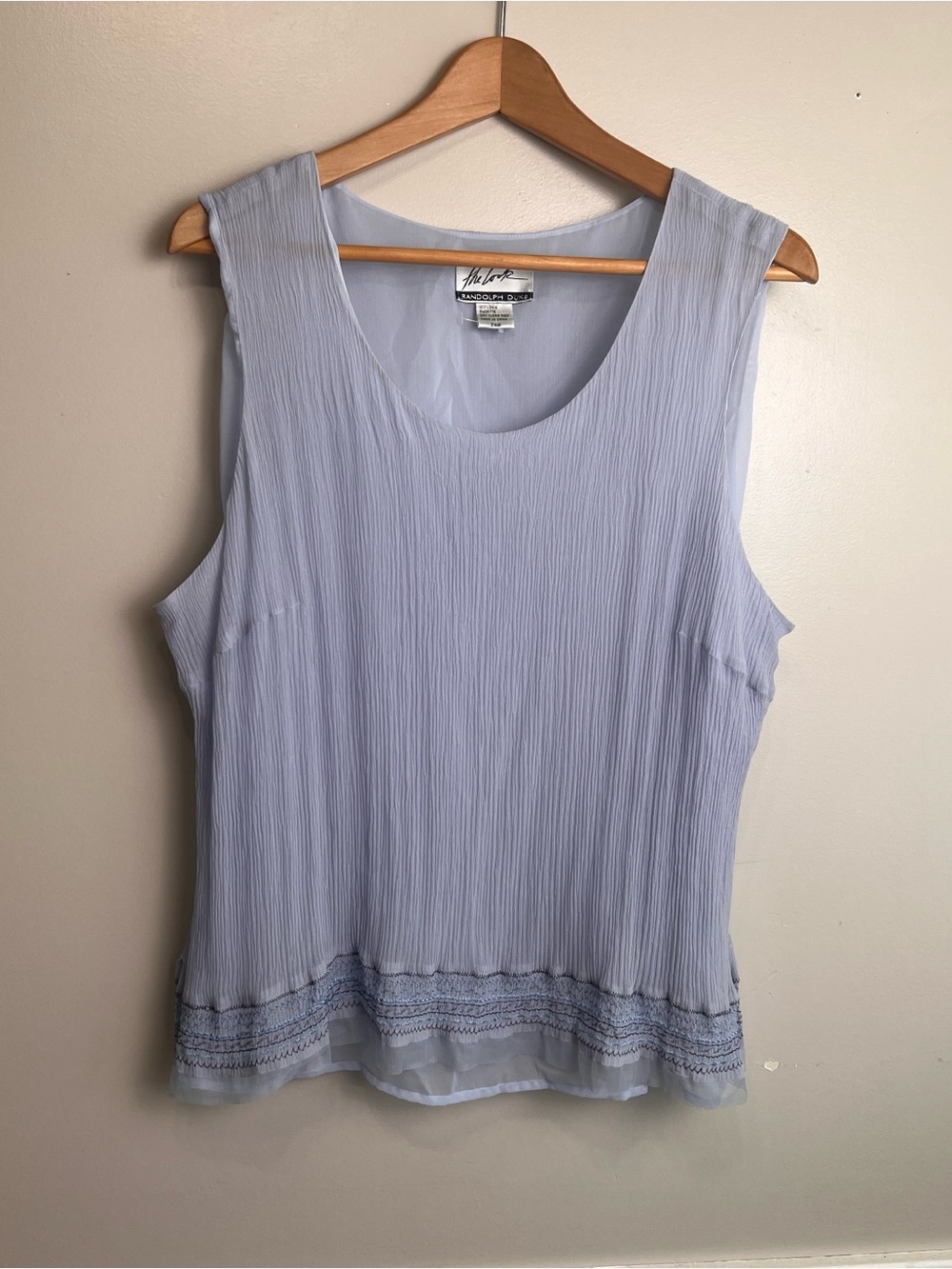 Randolph Duke Light Blue Sleeveless Silk Blouse New Without Tags Size 24W